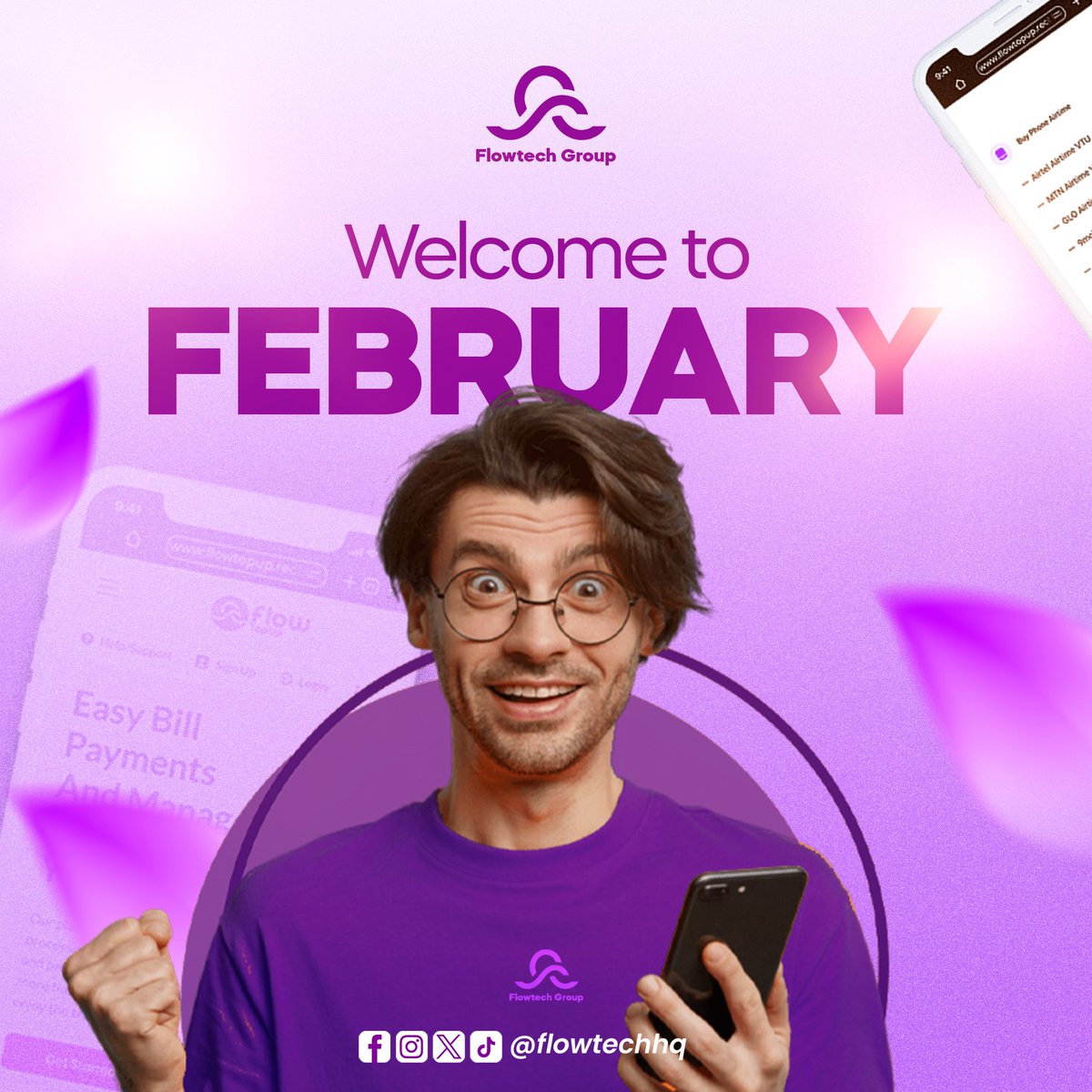 FlowTechHQ's tweet image. Welcome February 
It's another month to be intentionally about your finances.
#flowtech #flowtechhq #Flowtechgroup #flowtopup