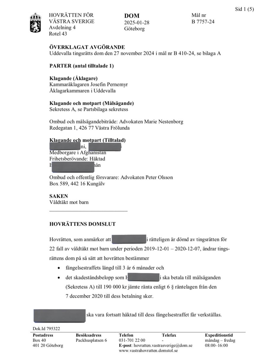 HerrHusis's tweet image. En av de vidrigaste domarna jag läst i hela mitt liv. 

En Afghansk man döms för 22 fall av våldtäkt mot barn. Flickan som han systematiskt våldtagit var bara 13-årig och led av psykisk ohälsa.

Utvisning uteblir - eftersom våldtäktmannen ”talar bra svenska” och bott i landet i…