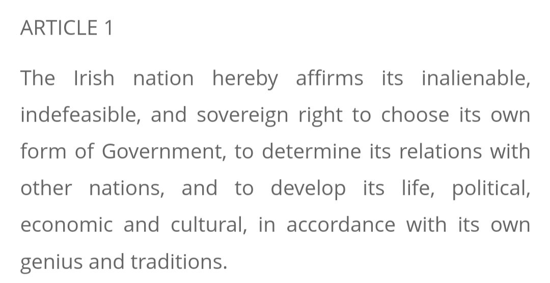 PSIA1851's tweet photo. In 2003, the government unilaterally opted into EU Directive 2001/55/EC, which set migration policy for mass influxes of displaced persons. No referendum was held.

This decision violated Article 6.1 of the Constitution of Ireland, which states that "in final appeal," the people must decide all questions of national policy. By bypassing the people and making this decision at the executive level, the government stripped the people of their constitutional authority over national policy.

This decision also contravened Article 1, which affirms the Irish nation's "inalienable, indefeasible, and sovereign right to choose its own form of government" and to "determine its relations with other nations." Accepting an EU directive without a direct mandate from the people disregards this principle of national sovereignty.

In a democratic republic, major changes to national migration policy should be subject to a referendum, not decided behind closed doors.
#Ireland #Constitution #Sovereignty #Migration