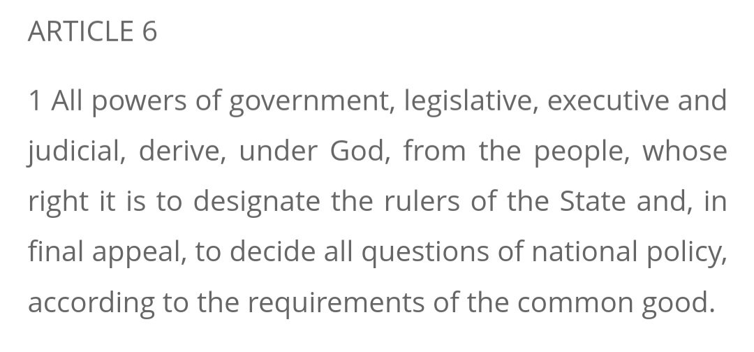 PSIA1851's tweet photo. In 2003, the government unilaterally opted into EU Directive 2001/55/EC, which set migration policy for mass influxes of displaced persons. No referendum was held.

This decision violated Article 6.1 of the Constitution of Ireland, which states that "in final appeal," the people must decide all questions of national policy. By bypassing the people and making this decision at the executive level, the government stripped the people of their constitutional authority over national policy.

This decision also contravened Article 1, which affirms the Irish nation's "inalienable, indefeasible, and sovereign right to choose its own form of government" and to "determine its relations with other nations." Accepting an EU directive without a direct mandate from the people disregards this principle of national sovereignty.

In a democratic republic, major changes to national migration policy should be subject to a referendum, not decided behind closed doors.
#Ireland #Constitution #Sovereignty #Migration