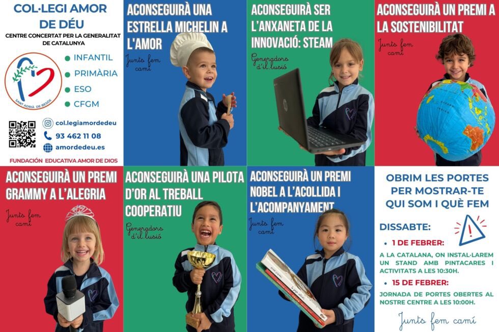AmordeDeuSAB's tweet photo. Open days!

Obrim les portes per mostrar-te qui som i què fem!

DISSABTE 15 de Febrer:
Jornada de Portes Obertes al nostre centre a les 10:00h

15 de febrero: Jornada de puertas abiertas en nuestro centro a las 10:00 h

February 15: Open Day at 10:00 a.m.

#amordedios #adedi https://t.co/6r8iUKebmL