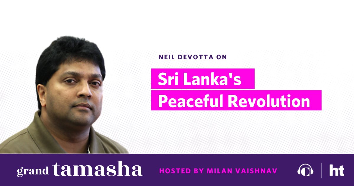 ICYMI, Neil DeVotta was my guest on #GrandTamasha last week. We discussed Sri Lanka's "peaceful revolution" and what dramatic political realignment means for the country's politics, economy, and foreign policy. New episodes every Tuesday 9 pm ET grand-tamasha.simplecast.com/episodes/sri-l…