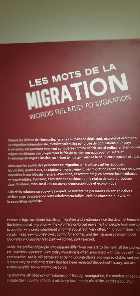JeanmarcMAINI's tweet image. Exposition sur les #migrations, musée de l&apos;Homme à Paris, parvis du Trocadéro.
Très intéressant !
La perception des émigrés et migrants au cours de l&apos;histoire.
Quelque chose me dit que celle-ci ne plairait pas à certains ...