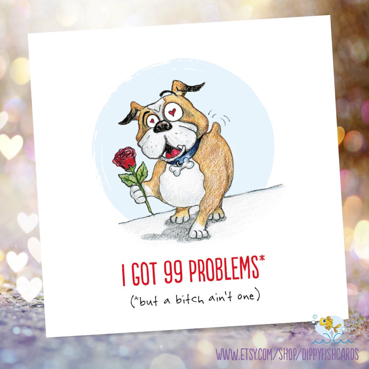 Whether your love is BONE-fido or puppy love, or if you just like it doggy style? Here’s a card for you 🐶

(Blank for your message so can be a Valentine or anniversary or bday card really) 
Link in alt text 

#valentinesday #mhhsbd #ukgiftam #shopindie  #art #dogs