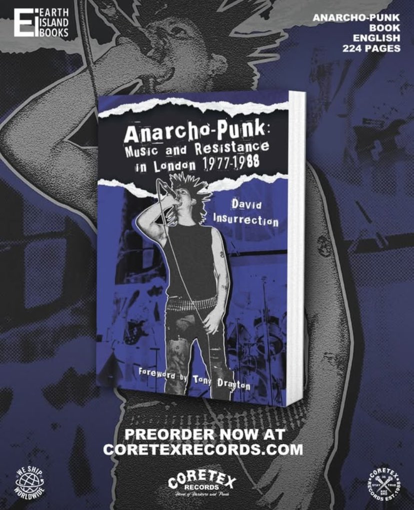 As the image says, you can order your copy of Anarcho-Punk from all good book and record stores now, including Coretex.