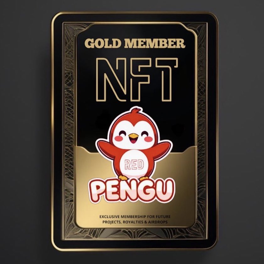 Own the GOLD MEMBER NFT and participate in the AIRDROP and Phase 1 of the RED PENGU Token PRESALE!

🔗 truffle.wtf/project/redPen…

⬇️ Benefits:
1️⃣ Guaranteed airdrop for holders
2️⃣ Access to presale phase 1  
3️⃣ And much more in the future

💰 Mint cost: 0.023 SOL  
🎁 More GM NFTs