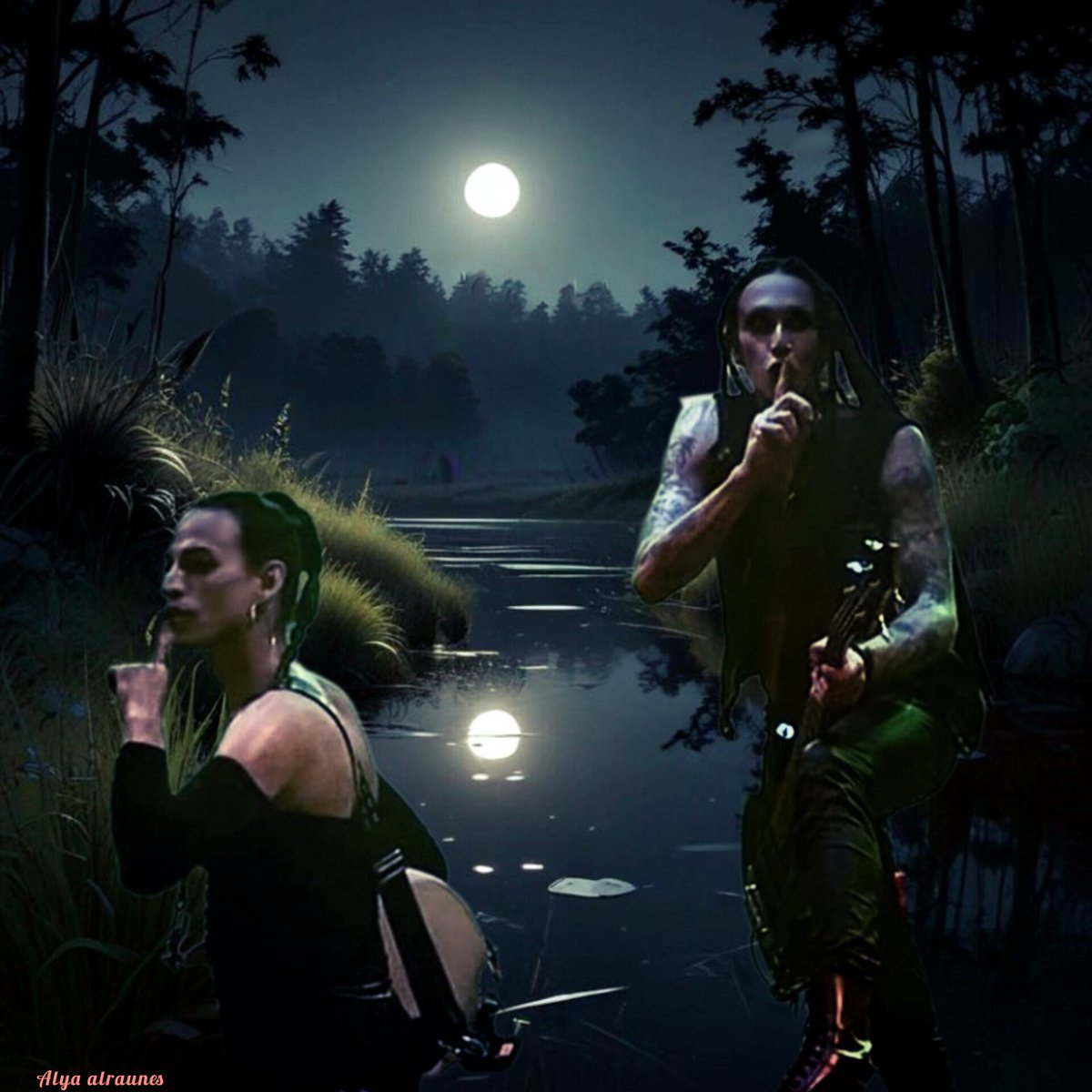 alraunes1's tweet image. Enjoy the silence 🤫🖤🌌🌄
#deathstars #catcasino #skinnykangur #gothic #digitalart  #fanwork #darkart