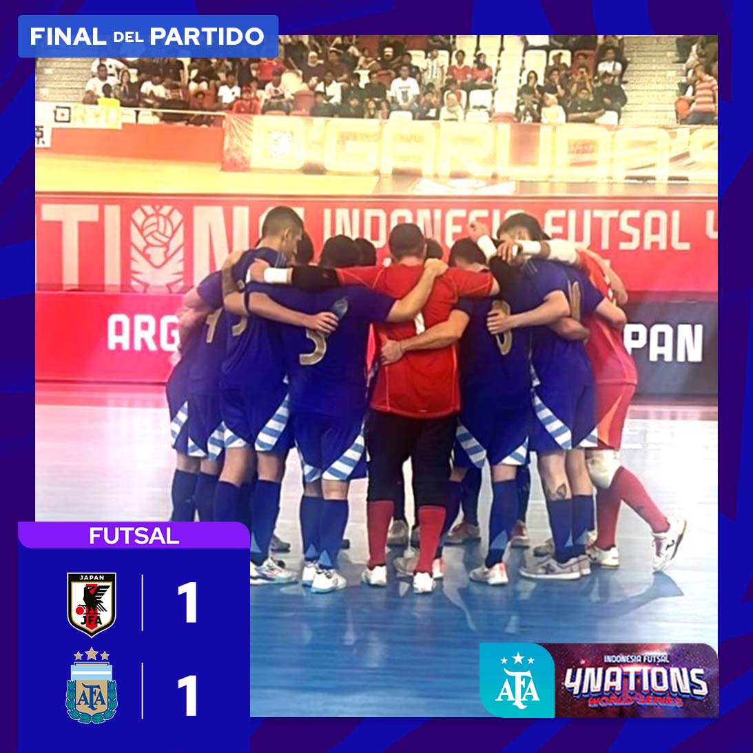 Argentina's tweet photo. #Futsal 🏆Torneo #4Naciones Indonesia 🇮🇩
Argentina empató 1 a 1 con Japón y se quedó con el título de la primera competencia disputada en el año, el Torneo #4Naciones, jugado en la Ciudad de Yakarta.
📰 https://t.co/secJJjgRWJ https://t.co/JRf5gURlXW