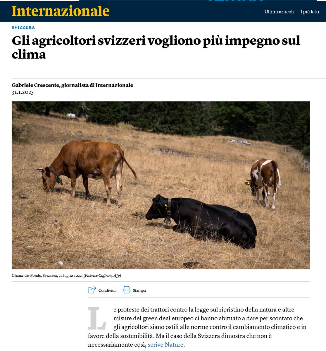 'Gli agricoltori svizzeri vogliono più impegno sul clima'

The Italian <a href="/Internazionale/">Internazionale</a> reports on our recent paper: internazionale.it/notizie/gabrie…

Paper in <a href="/Nature/">nature</a> led by Charlotte Blattner with @IngoldKarin: nature.com/articles/d4158…