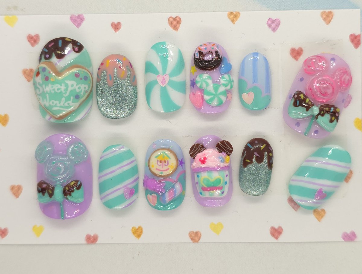 ディズニー パルパルネイル🍬 #ヴァネロペ #スイーツポップワールド