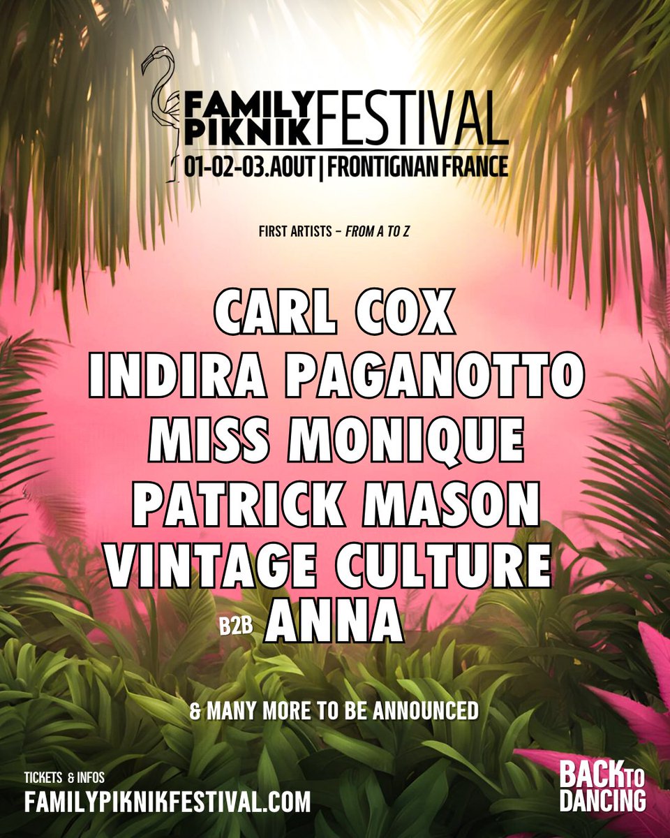 Short recap of our first 6 artists announced for this summer 🦩 #FamilyPiknik 

Last Early Bird tickets on sale here : music.familypiknikfestival.com/2025-tickets
