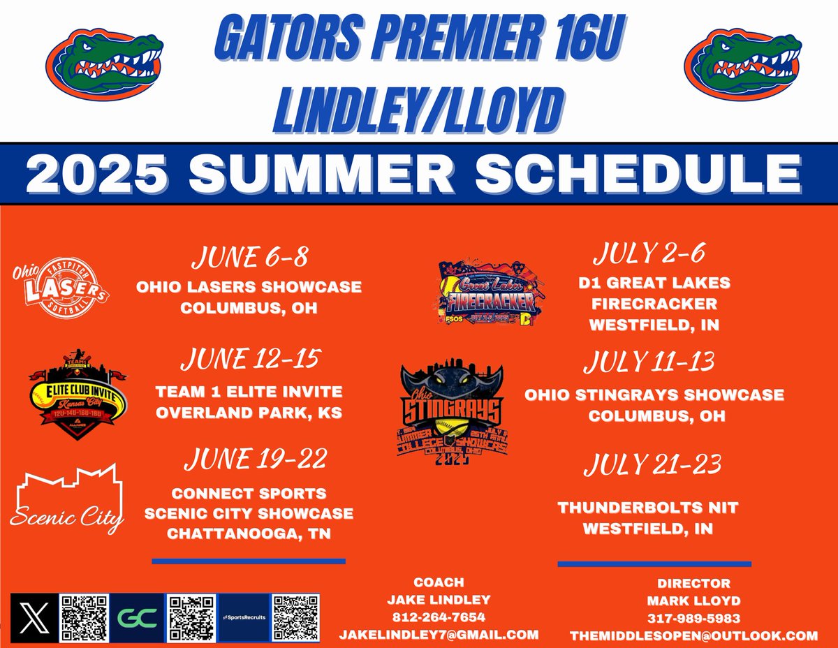 ⬇️🎆Summer Schedule Drop🎆⬇️
<a href="/ella79675/">Ella Meehan</a>
<a href="/paigestires_4/">Paige Stires</a>
<a href="/Gators08Lindley/">Jake Lindley</a> 
<a href="/JaleighLindley/">Jaleigh Rose Lindley</a> 
<a href="/MarciaParker08/">Marcia</a>
<a href="/madistrange03/">Madi Strange</a>
<a href="/JA_Parker2027/">Julianne Parker 2027</a>
<a href="/paigebaker2027/">Paige Baker</a>
<a href="/Leahfajatin22/">Leah Fajatin</a>
<a href="/Kenzie_Zigler14/">Kenzie Zigler</a>
<a href="/KeeleiBrown/">Keelei Brown</a>
<a href="/A_Lightner2026/">Averie Lightner</a>
<a href="/PMBrown1203/">PaytonBrown</a>
<a href="/Indianagators20/">Indianagatorsfastpitch</a> <a href="/Gators08Lindley/">Jake Lindley</a> <a href="/MarkLlo84231890/">Mark Lloyd</a>