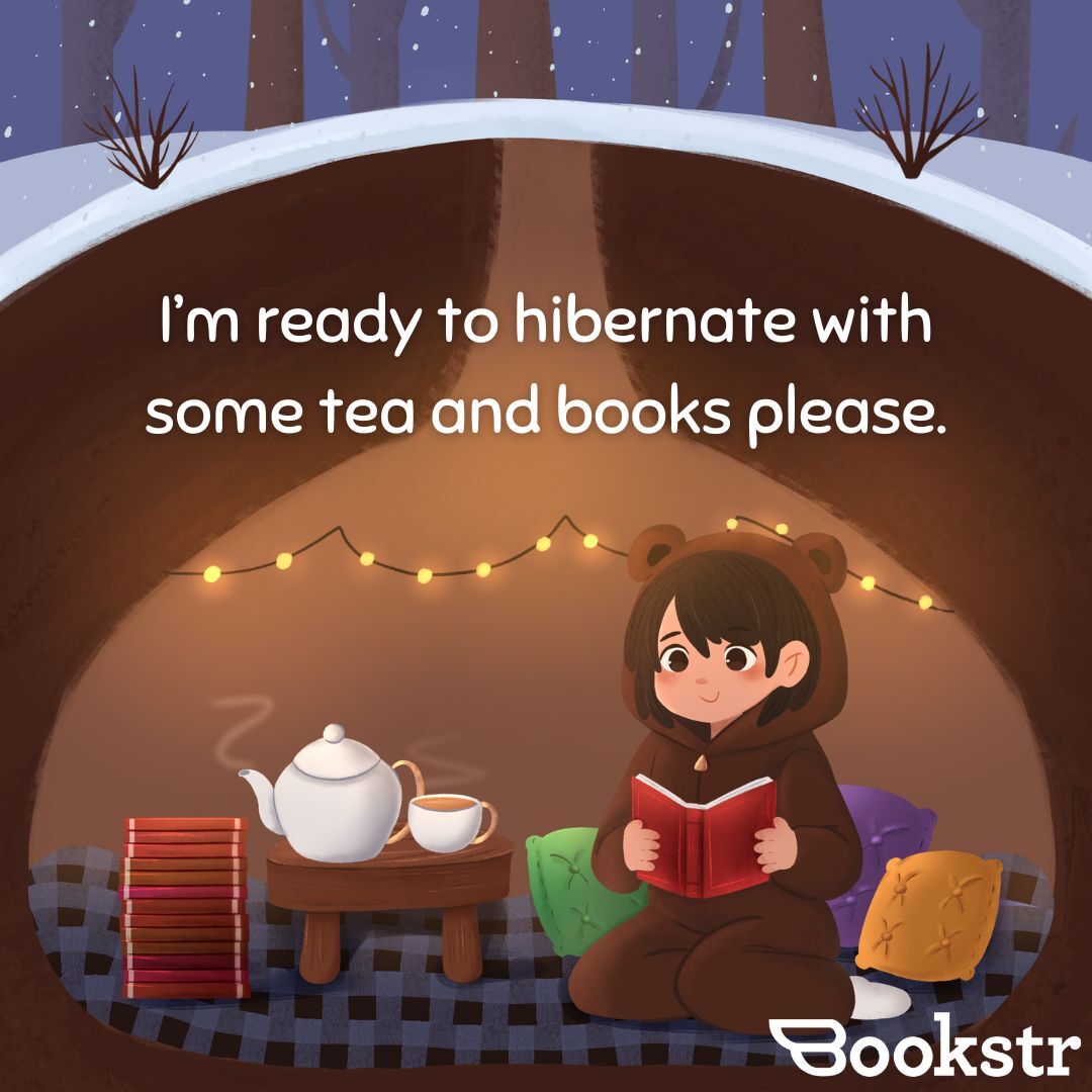 BookstrOfficial's tweet image. Can we just have the winter off from being adults? Let’s read instead. 🙌🏻📖

[🎨 Original art by Lorain Lopez]

#BookishThings #BooksAndTea #Hibernate #Adulting #Adulthood #Vacation #Winter