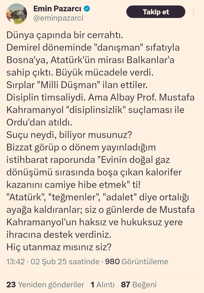 Keşke Emin Bey beni engellemeseydi de RT yapabilseydim.