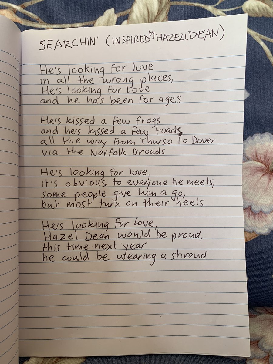 PoetDeanwilson6's tweet photo. Here’s another new poem I read on
the podcast I did with the one and only @bbcburnsy, it was a real fun half hour and he proper put me at my ease. Hope you enjoy it ❤️
#Searchin’
#HazellDean https://t.co/rkoGpDMGFL