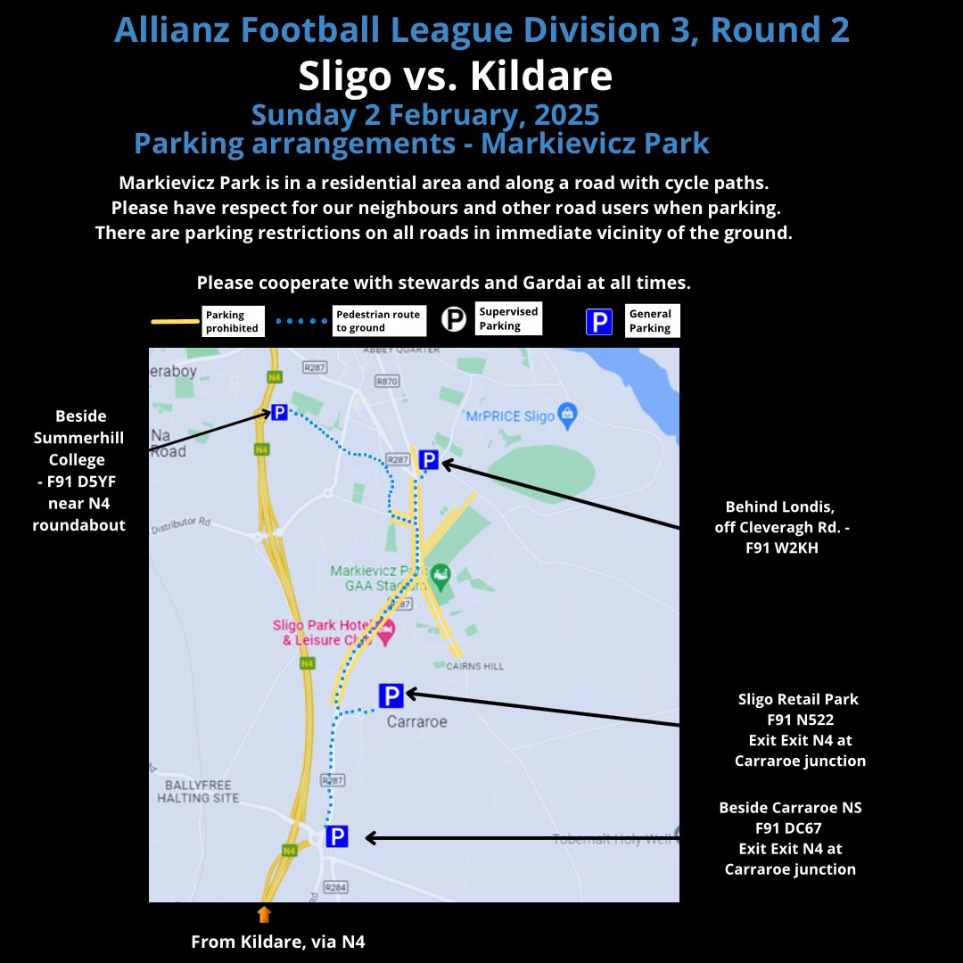 Three hours to throw in at Markievicz Park - first home game of the <a href="/AllianzIreland/">Allianz Ireland</a> football league. Same match day panel as last week. Please take care in parking around the ground.