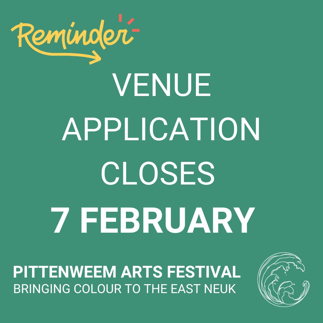 A REMINDER: The application form for one of a limited number of festival-leased spaces closes on 7 February.
Apply here: 
pittenweemartsfestival.co.uk/artists-area/r…

#pittenweemartsfestival25 #lovefife #KingdomOfFife #artsfestival #visitscotland