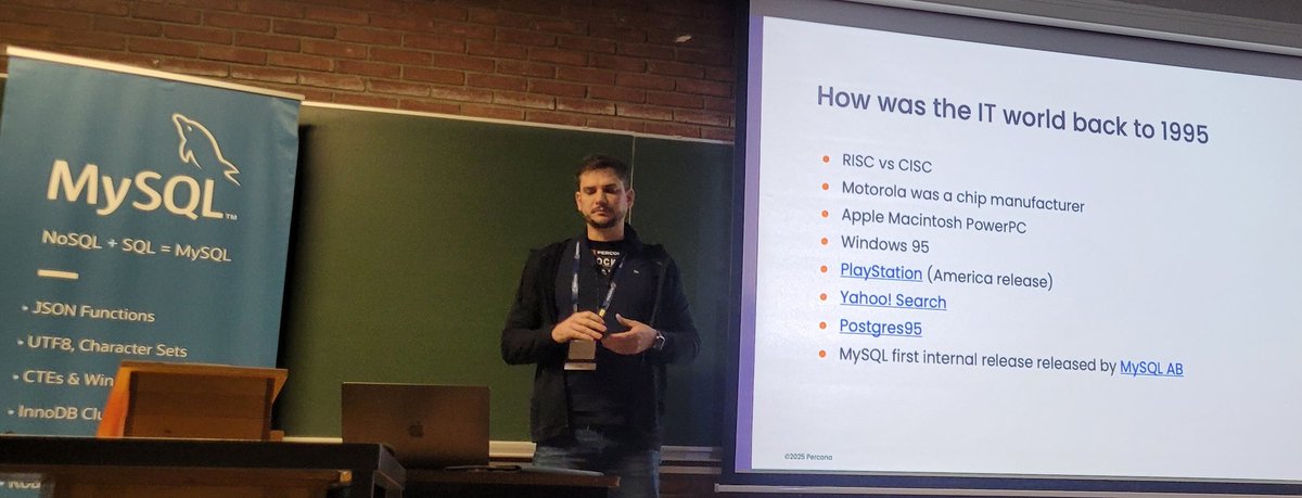 Remember IT and databases from 30 years ago? Listening to the history of <a href="/MySQL/">MySQL</a>
by <a href="/boringdba/">Vinicius Grippa</a> at FOSDEM