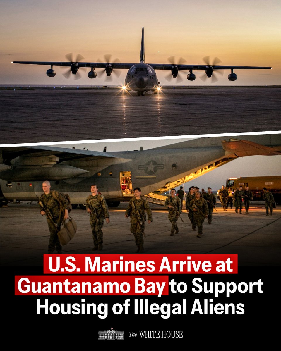 U.S. Marines have arrived at Guantanamo Bay to support the Department of Defense and Homeland Security in expanding the Migrant Operations Center—advancing President Trump’s mission to protect Americans and secure our nation.