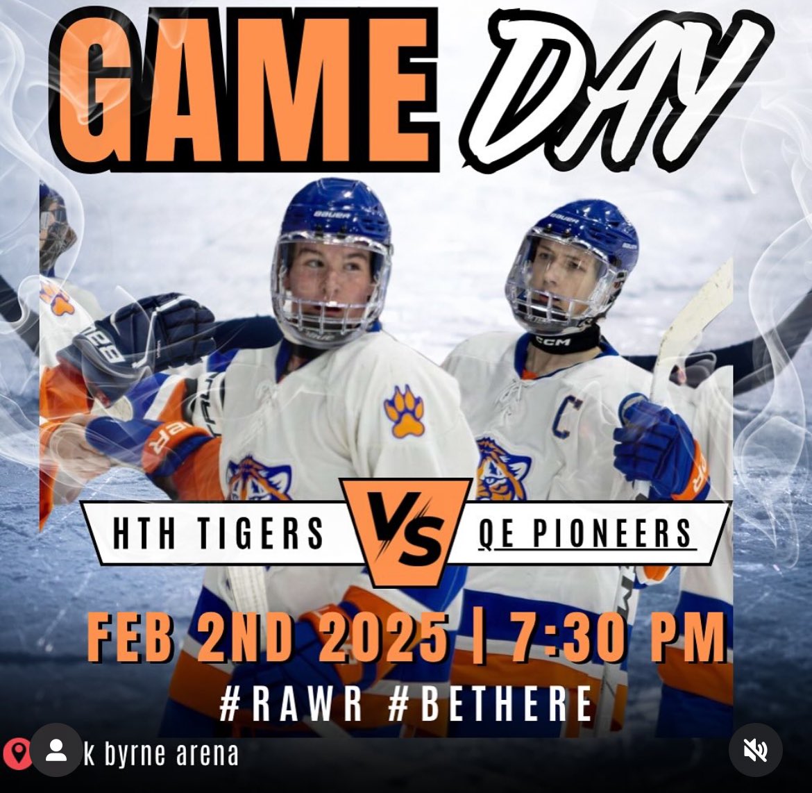 🚨 GAME ALERT 🚨 The Tigers are back on home ice again tonight looking for the W! 
⏰7:30pm 📍Jack Byrne Arena