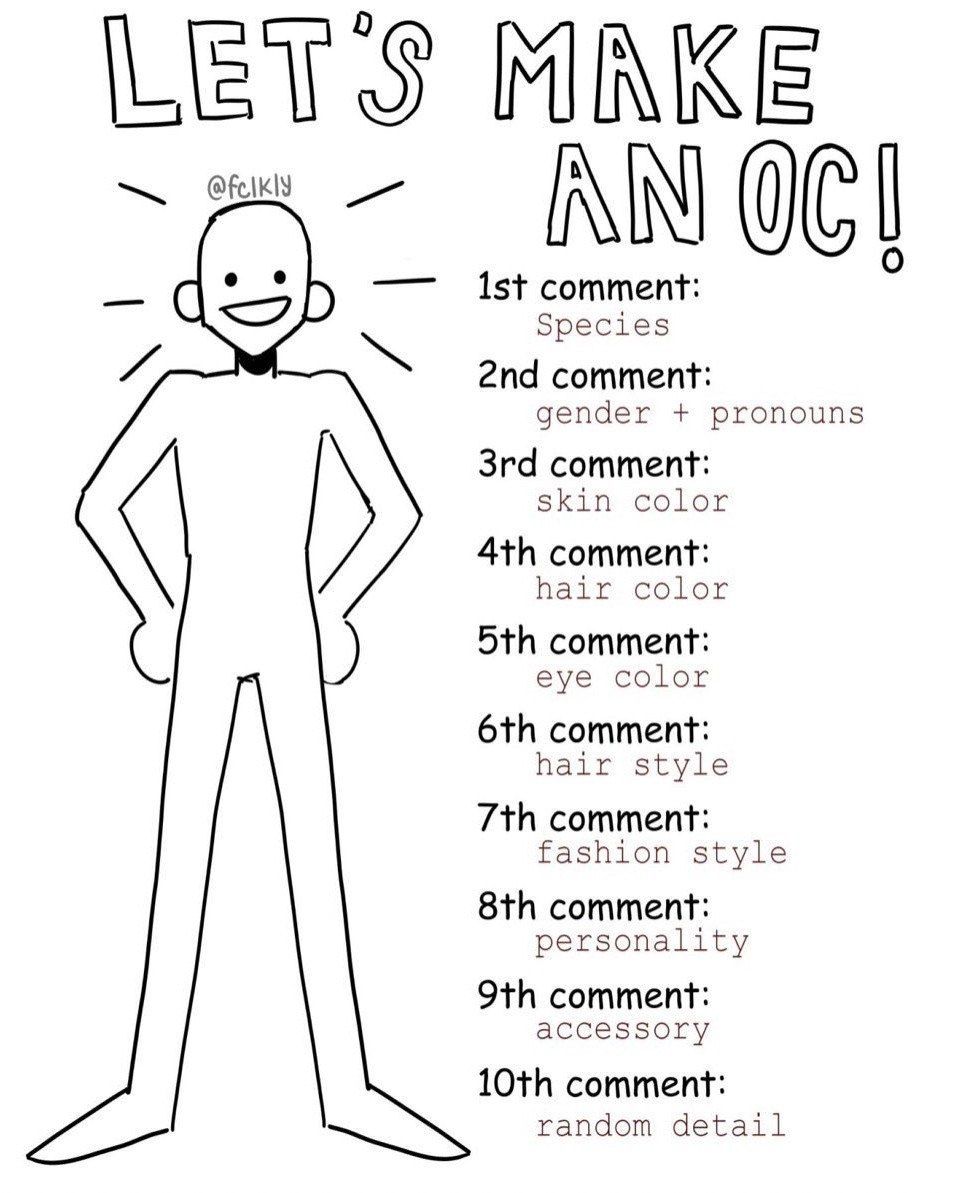This post gained very little traction on the better clone of this site, but maybe it'll do better here! Feel free to leave a comment - I'd appreciate it, and likely would draw it too! #fclkly #makeanoc #artchallenge #holt5art