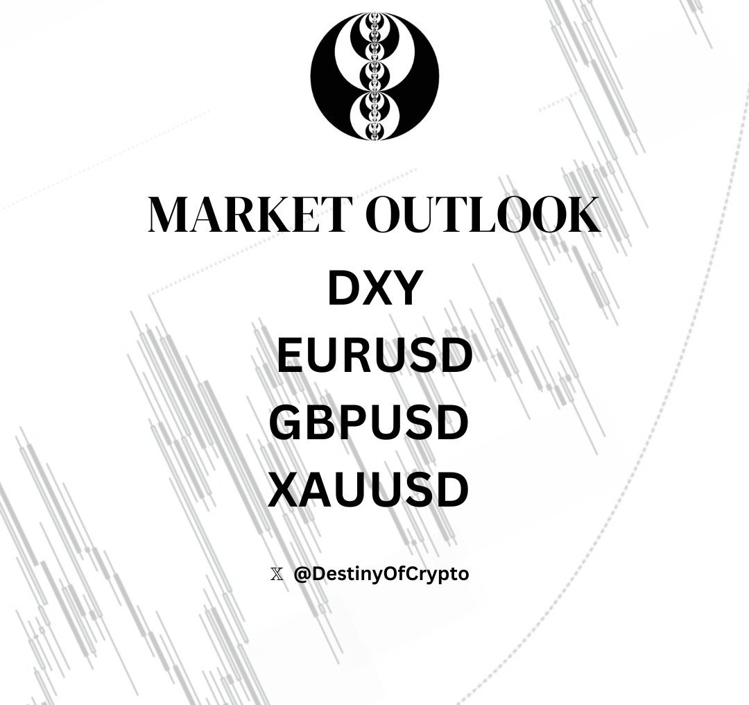DestinyMMXM's tweet image. Weekly Market Outlook----
Top Down Analysis.

•DXY
•EURUSD
•GBPUSD
•XAUUSD

Open thread 🧵👇
