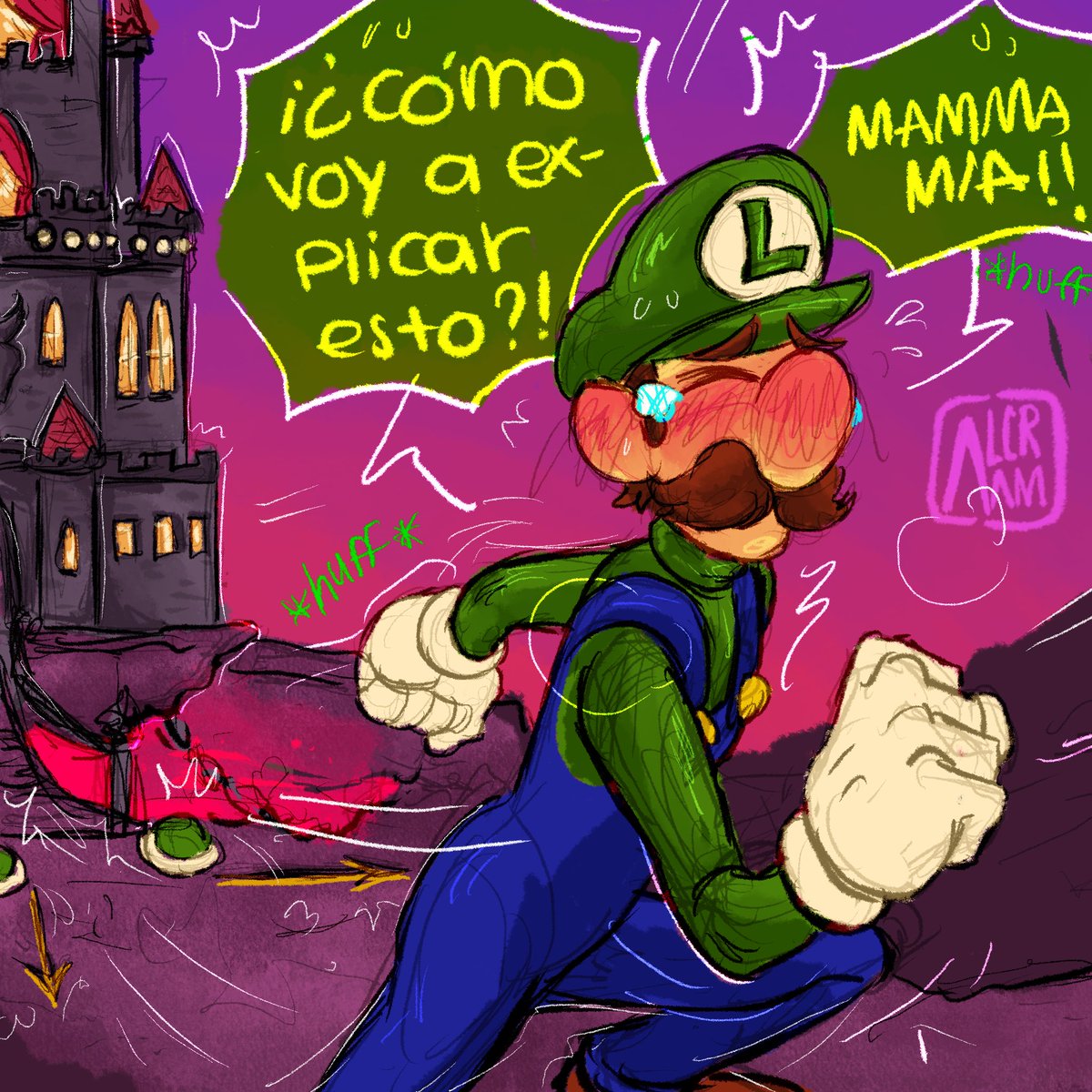Alcram_art's tweet photo. ❤️💚Bowuigi Fancomic💚❤️
Título: ¿Dónde estuviste toda mi vida?
Cap 5: Sentimientos Encontrados
Parte ( 1 / 3 ) #bowigui #bowserxluigi #luigixbowser
Luigi escapa fácilmente, confundido y en negación
Disponible en AO3! https://t.co/MZRUwyxAFZ https://t.co/baRXDecAXf