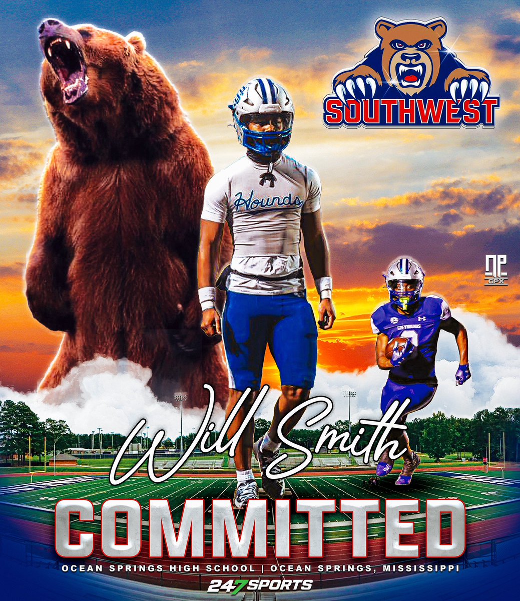 Will Smith (@willsmith_jr8) on Twitter photo Blessed to announce my commitment to Southwest Mississippi Community College! #BiteDown🐻
<a href="/CoachLGeorge/">Les George</a>
<a href="/Earvin_Moore/">Earvin Moore</a>
<a href="/NathanPurvis/">NPGPX Design</a> Blessed to announce my commitment to Southwest Mississippi Community College! #BiteDown🐻
<a href="/CoachLGeorge/">Les George</a>
<a href="/Earvin_Moore/">Earvin Moore</a>
<a href="/NathanPurvis/">NPGPX Design</a>