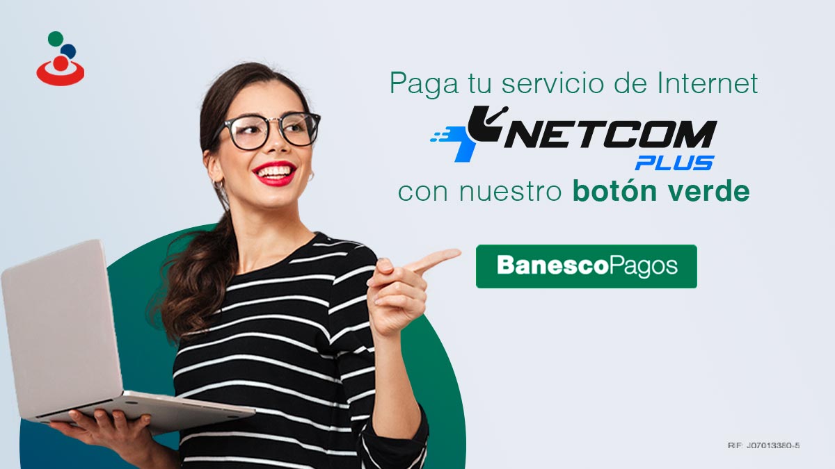 Paga directo y rápido los servicios de Netcom Plus con #BanescoPagos 

📌 Al ingresar a su portal web podrás pagar tu factura de internet al seleccionar como método de pago nuestro botón verde. 👩‍💻

Para más información, ingresa en banesco.com 

#BanescoContigo