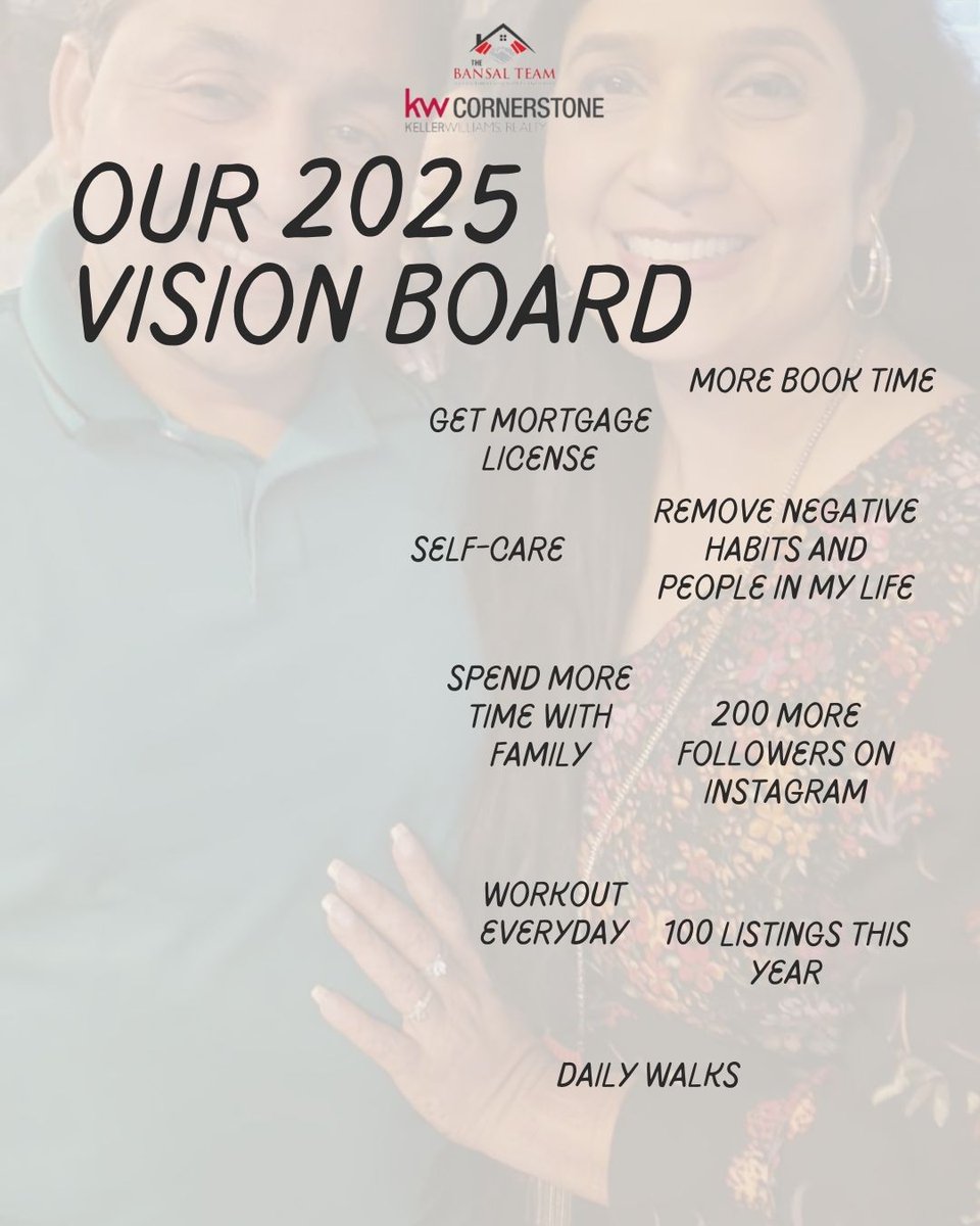 TheBansalTeam's tweet photo. 2025 Vision Board 🪩✨

Can’t beieve the First month of new year is already gone.
But its never too late to write up you goals if you haven’t already. 
One goal for 2025 is to be super intentional with our time].
Swipe for a few more things we are  prioritizing. https://t.co/A4ITO8XT7F