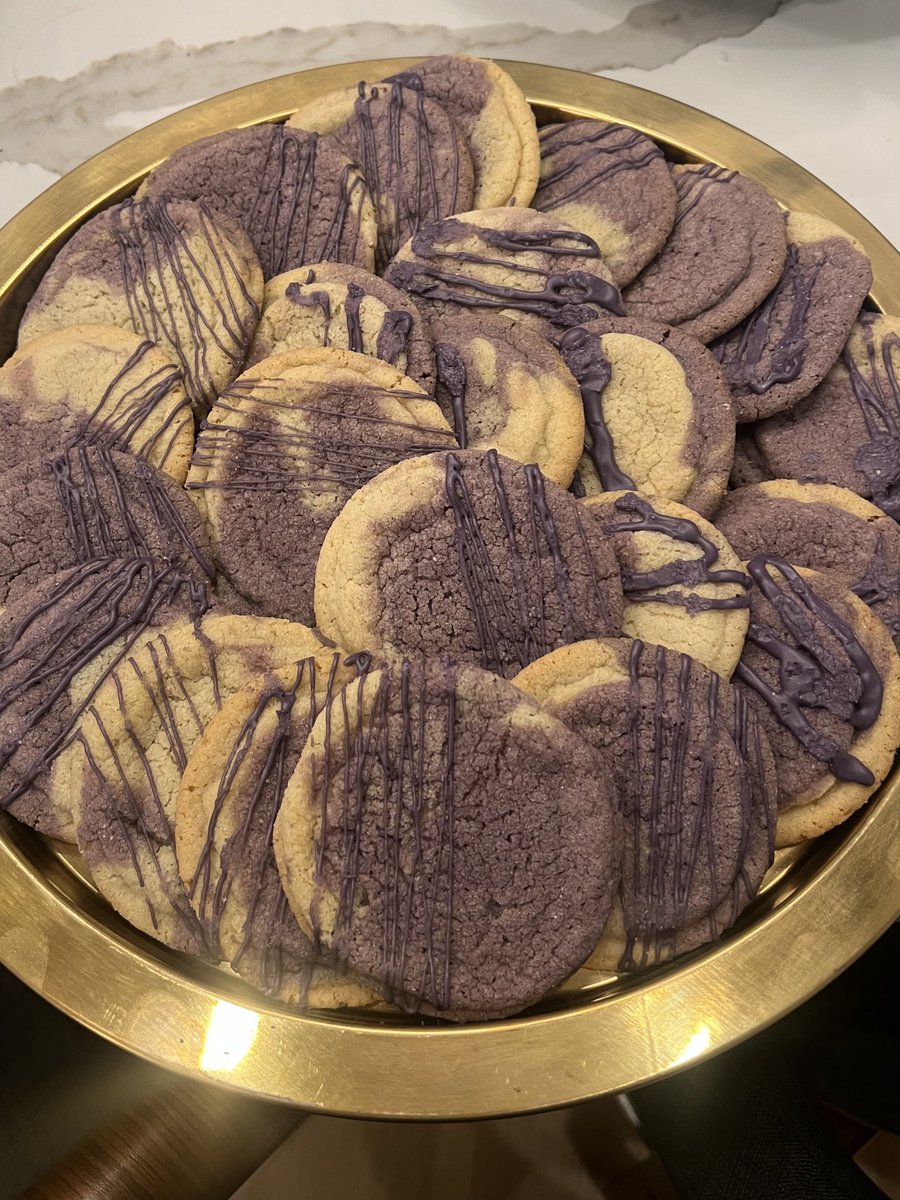 ube marble sugar cookies w ube drizzle! (my bf drizzled a few…….. but tastes just as good 🤗)