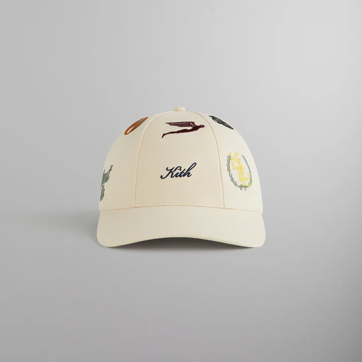 ★25SS 最新作★Kith Cotton Twill All-Over Patch Cricket Cap Kith Cricket Cap aus Baumwolle Twill Allover-Patch Schwarz