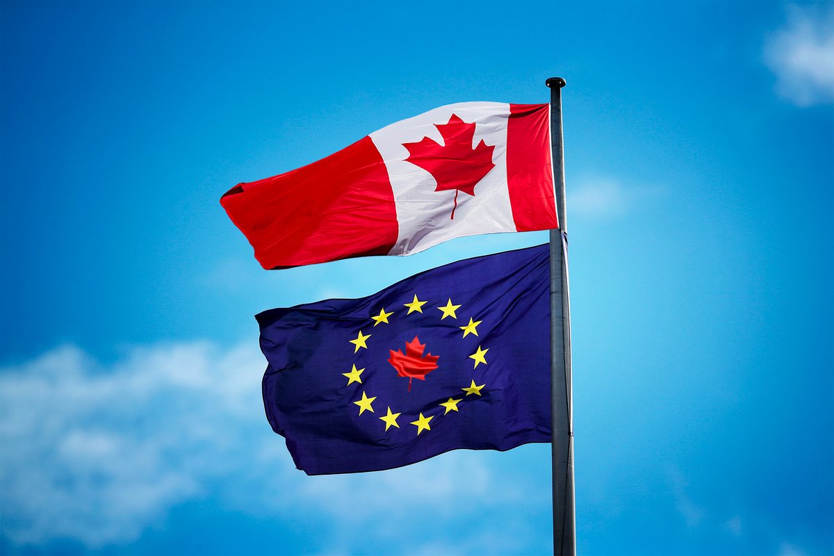 Why become the 51st state when Canada can be the 28th member of the EU? shorturl.at/qDpc1 As trade tensions escalate, Europe welcomes Canada with open arms &amp; a new flag. Art leads politics once again. #TradeWar #StandWithCanada #BuyCanadian #NewEuropeanFlag #ArtAsResistance