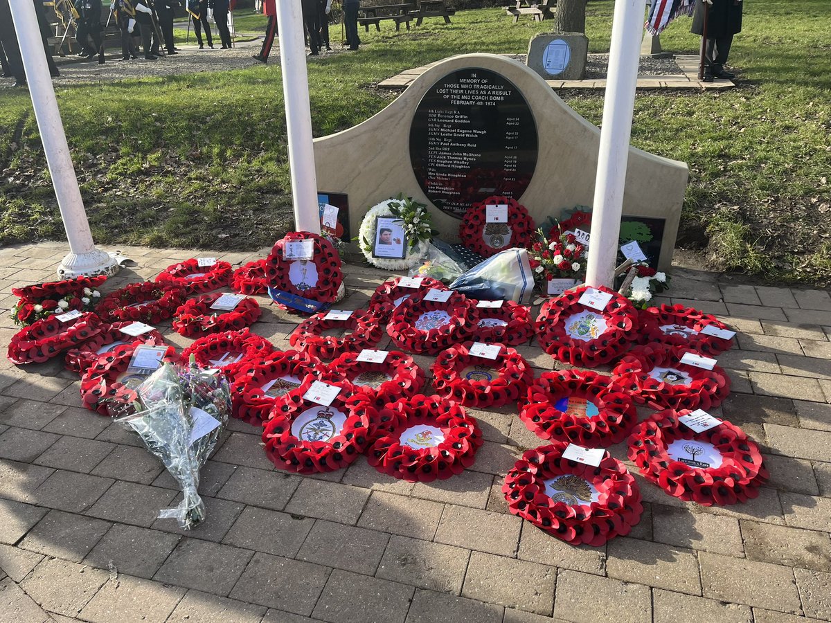 A very moving Service at Hartshead Moor to mark the 51st Anniversary of the M62 coach bombing. Delighted to be joined by <a href="/GMLO_UK/">GM Lieutenancy</a> Mrs Diane Hawkins in laying wreaths on behalf of HM The King. @RoyaFamily