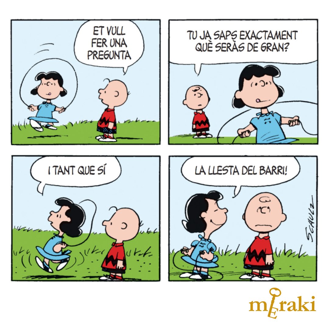 EditorialMeraki's tweet photo. Amb aquestes vinyetes comença 💬LUCY, ALÇA LA VEU!💬, el quart recull de Peanuts, les aventures de l'Snoopy🐶 i els seus amics, creades per Charles M. Schulz
#editorialmeraki #llibreencatalà #còmicencatalà #snoopy #peanuts #peanutscomics #charliebrown #charlesmschulz #schulz https://t.co/Hz0VMcWvGz