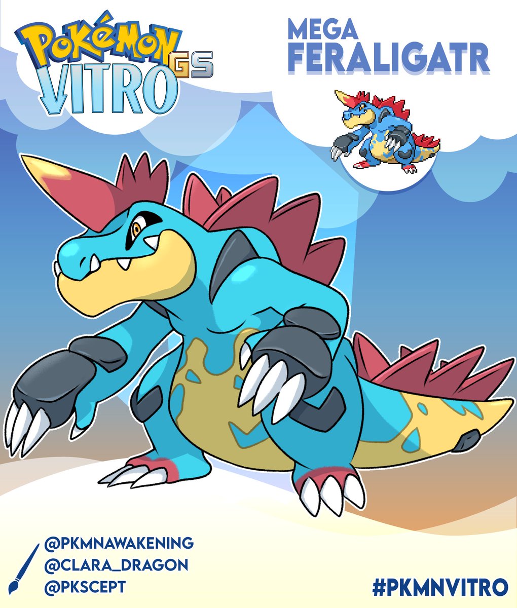 Clara_Dragon's tweet photo. 🌊¡Mega Feraligatr de #PkmnVitro!🌊

Ganando el Tipo Siniestro y la habilidad Garra Dura, este Pokémon arrasará por Johto a base de fuerza bruta. https://t.co/QfiQYVtQfg