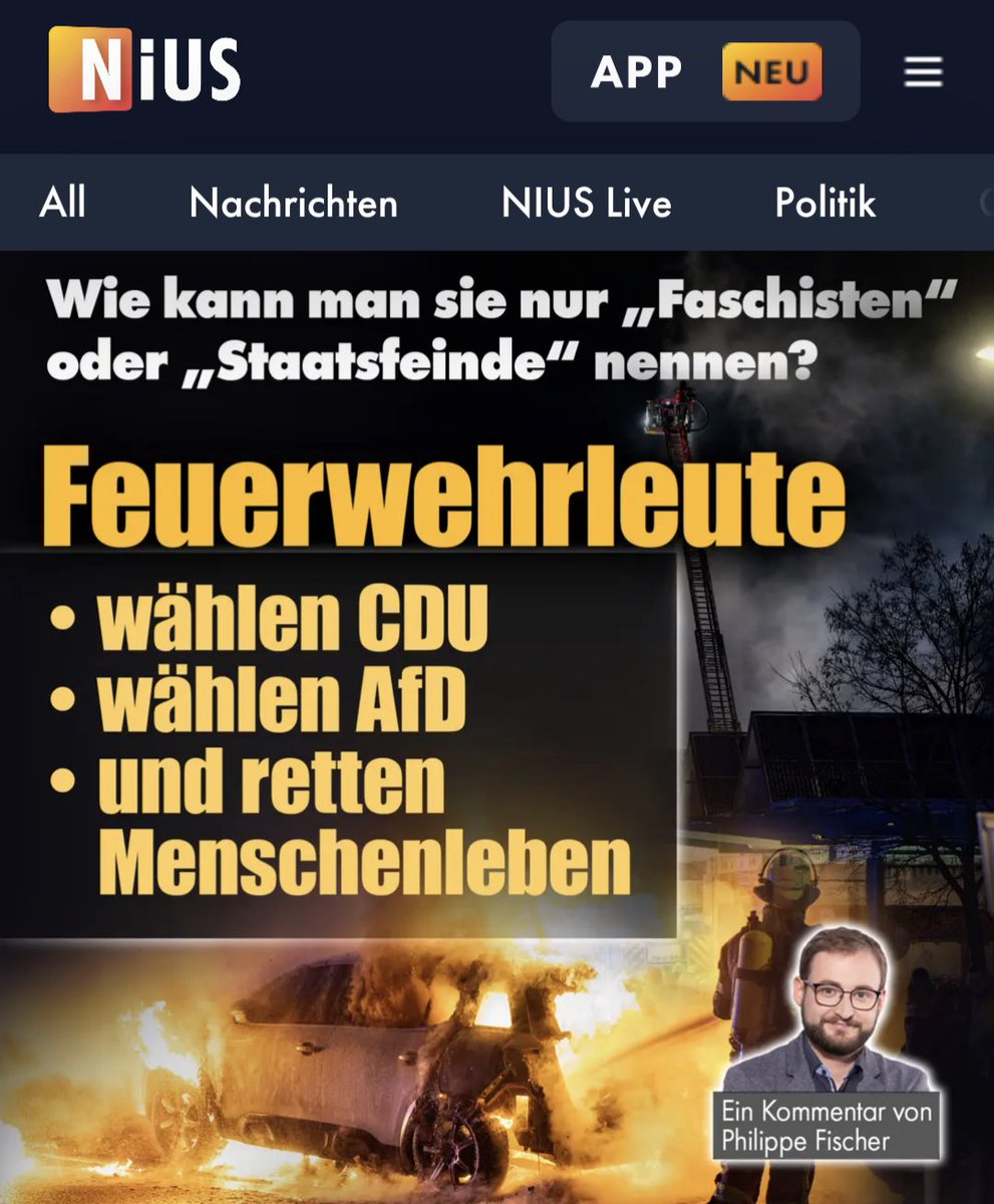 Wann immer es in der Fläche unseres Landes brennt, rückt die Freiwillige Feuerwehr aus. "Gott zur Ehr, dem Nächsten zur Wehr." Die Freiwillige Feuerwehr war schon immer tief im bürgerlich-konservativen Spektrum verankert. Wer Wähler rechts der Mitte als "Nazis" und "Faschisten"