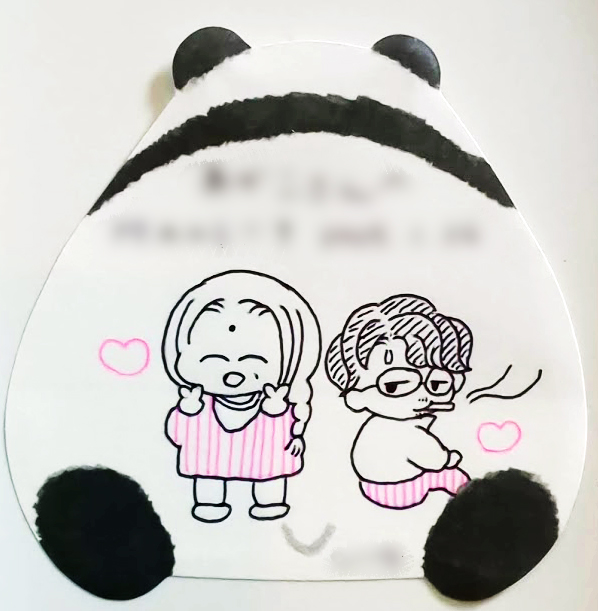 さしいれに付けていただいたピンクおじの掲載許可いただきました💕みてみてかわいい