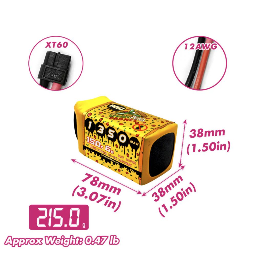 🔥 FPV Pilots, Need High-Powered Performance? 🚀
🔋 CNHL Pizza Series 1350mAh 6S 150C LiPo
✔️ 150C Discharge = Unmatched punch-outs
✔️ 1350mAh Capacity = Perfect mix of power &amp; flight time
⚠️ Stock Running Out – Order NOW! 👉 ow.ly/OI2Q50UPQl8