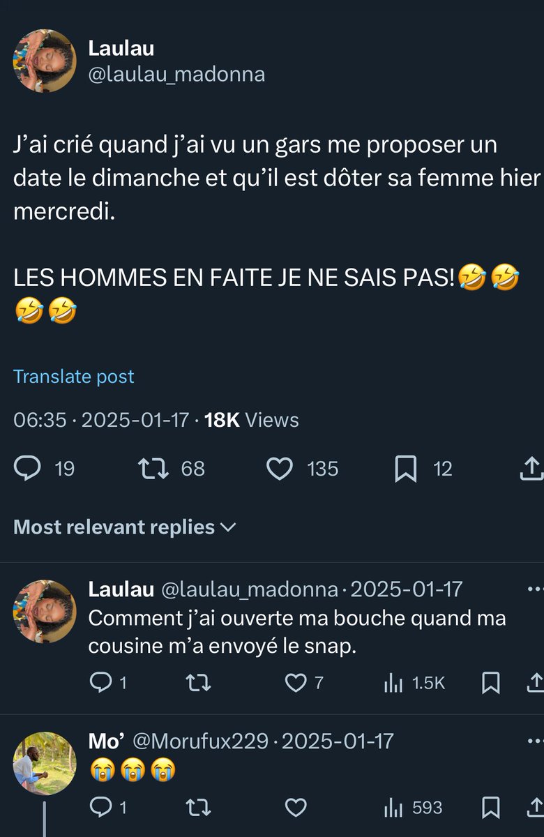 LeJourOu229's tweet photo. #LeJourOù un Yoruba de porto a dragué Laulau et a doté sa femme un 15 Janvier ! https://t.co/vrvR0cTZ7X