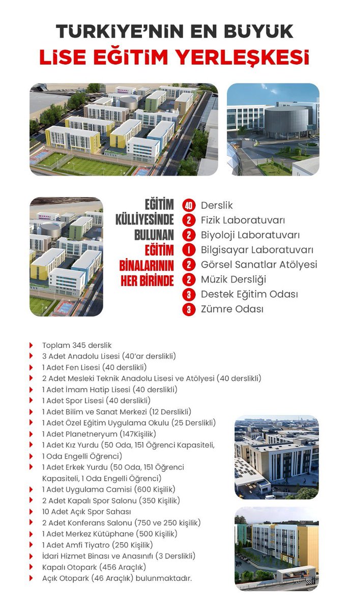 Sarıyer İlçe Millî Eğitim Müdürlüğü (@sariyer_mem) on Twitter photo Türkiye'nin en büyük lise eğitim yerleşkesi Esenyurt Recep Tayyip Erdoğan Eğitim Külliyesi, Cumhurbaşkanımız Recep Tayyip Erdoğan’ın katılımıyla hizmete giriyor…
📅 3 Şubat Pazartesi
⏰ 11.00
📍 Esenyurt Recep Tayyip Erdoğan
#EğitimKülliyesi
<a href="/tcmeb/">Millî Eğitim Bakanlığı</a> <a href="/Yusuf__Tekin/">Yusuf Tekin</a> <a href="/MucahitYentur/">Murat Mücahit Yentür</a> Türkiye'nin en büyük lise eğitim yerleşkesi Esenyurt Recep Tayyip Erdoğan Eğitim Külliyesi, Cumhurbaşkanımız Recep Tayyip Erdoğan’ın katılımıyla hizmete giriyor…
📅 3 Şubat Pazartesi
⏰ 11.00
📍 Esenyurt Recep Tayyip Erdoğan
#EğitimKülliyesi
<a href="/tcmeb/">Millî Eğitim Bakanlığı</a> <a href="/Yusuf__Tekin/">Yusuf Tekin</a> <a href="/MucahitYentur/">Murat Mücahit Yentür</a>