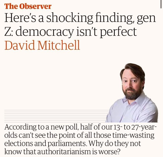 You can hear the anguished screams of zone 1/2

"Why won't gen Z just support establishment neoliberal Team A or B, that has eroded their future, supported genocide, and burned the planet!? 

We are the good guys, for christ's sake!"