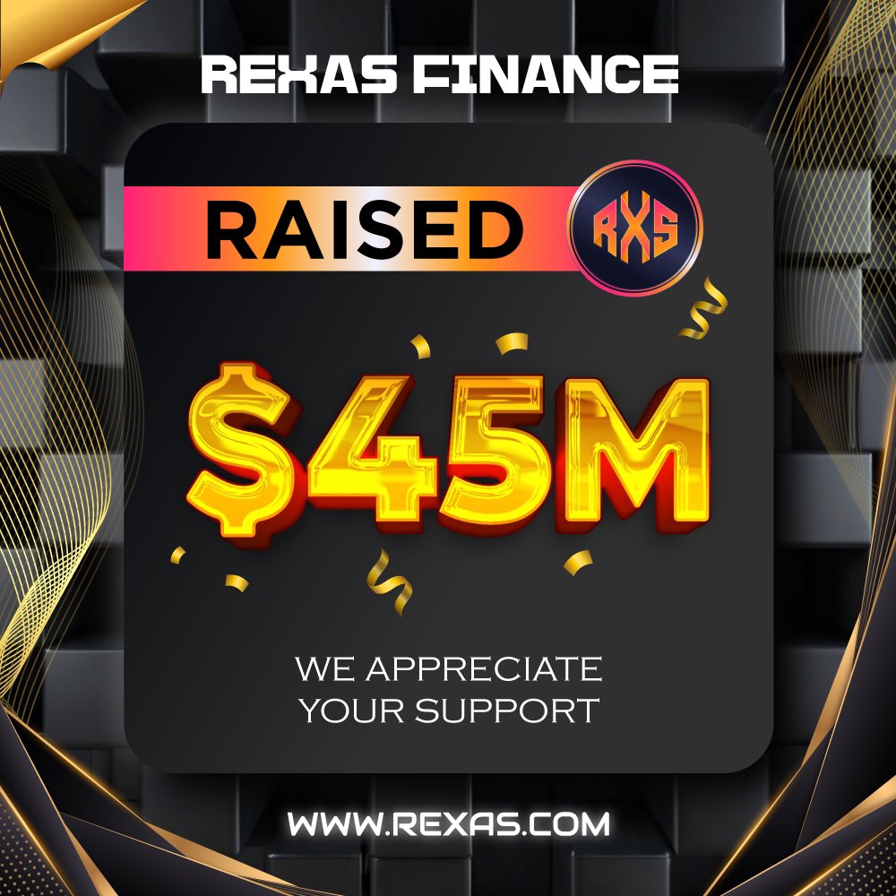 rexasfinance's tweet image. ⭐️ Milestone Achieved! ⭐️

Rexas Finance has successfully raised $45,000,000! 🚀

Thank you for your support! 👍

Buy Now: Rexas.com

#rexas $RXS #rexasfinance #crypto