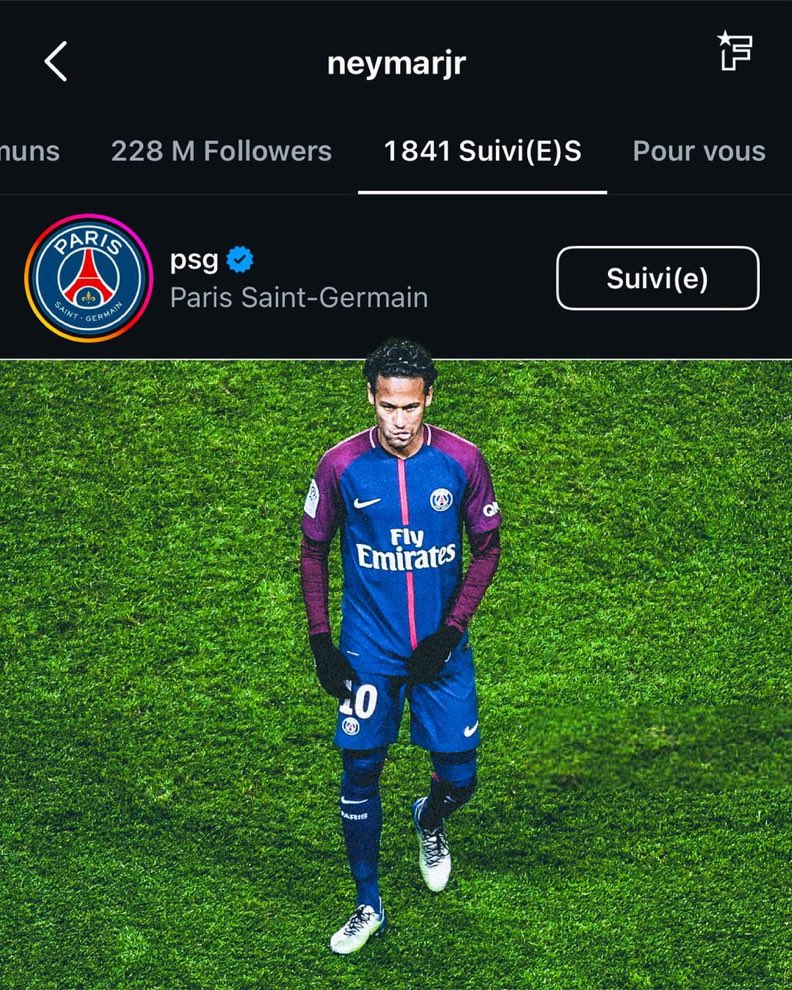 Ayman95z's tweet photo. Neymar a refollow le PSG sur Instagram 👀

Mbappé on te pardonnera jamais. https://t.co/LMgDsCa4cL