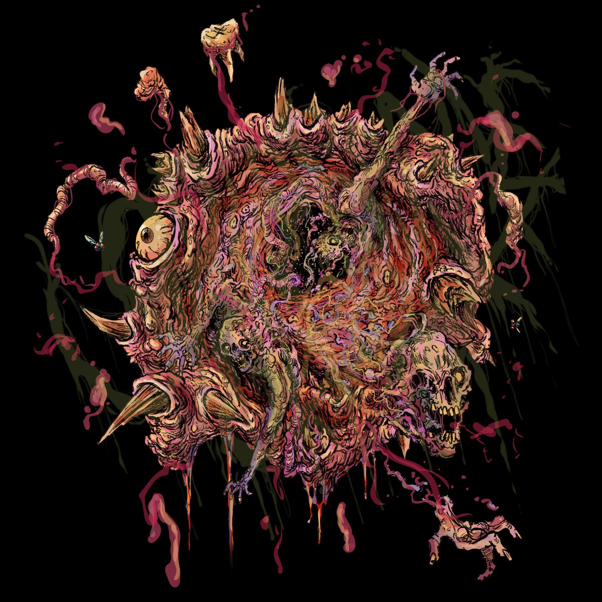 gruesomegraphx's tweet image. Disintegrated into the Goid. up for grabs #deathmetal #techdeath #scifi #scifiart #scifiillustration #illustration #fantasyillustration #horrorillustration #gruesomegraphx #procreate