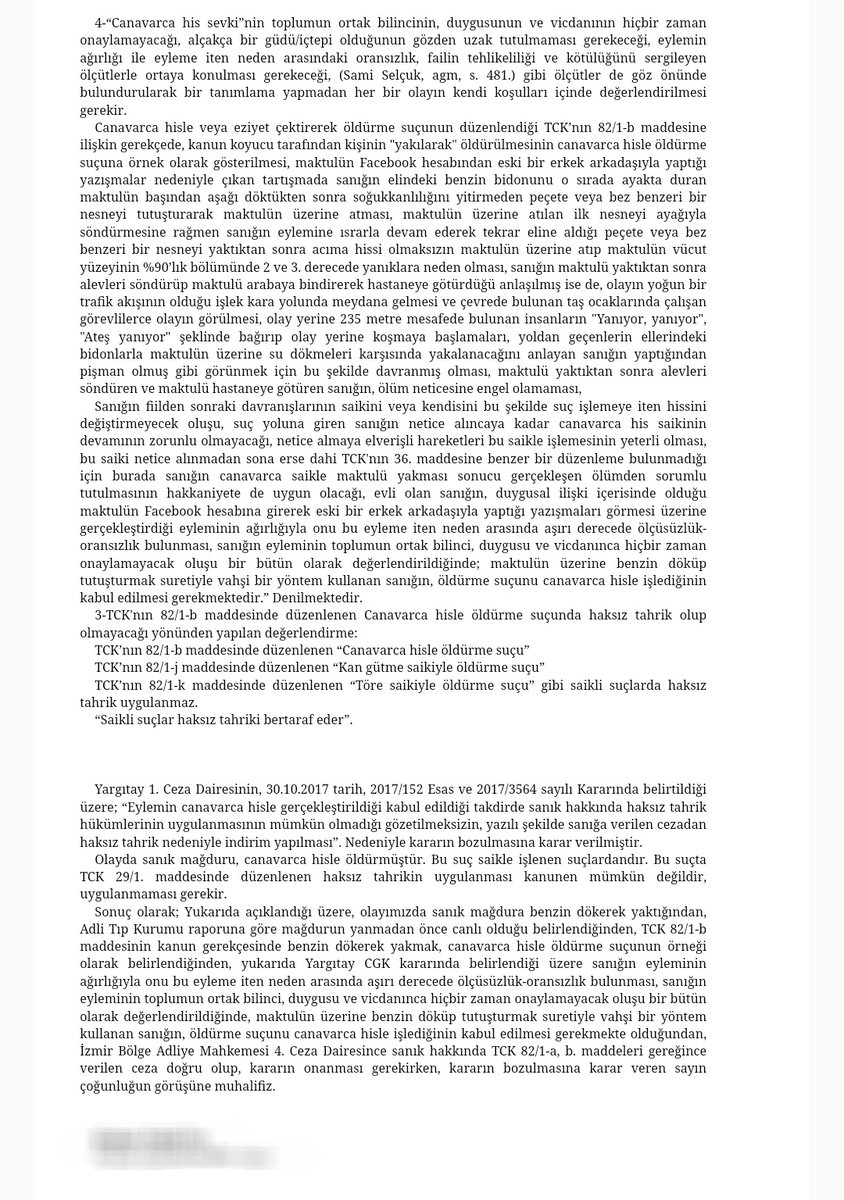 Bozma kararına muhalif görüş