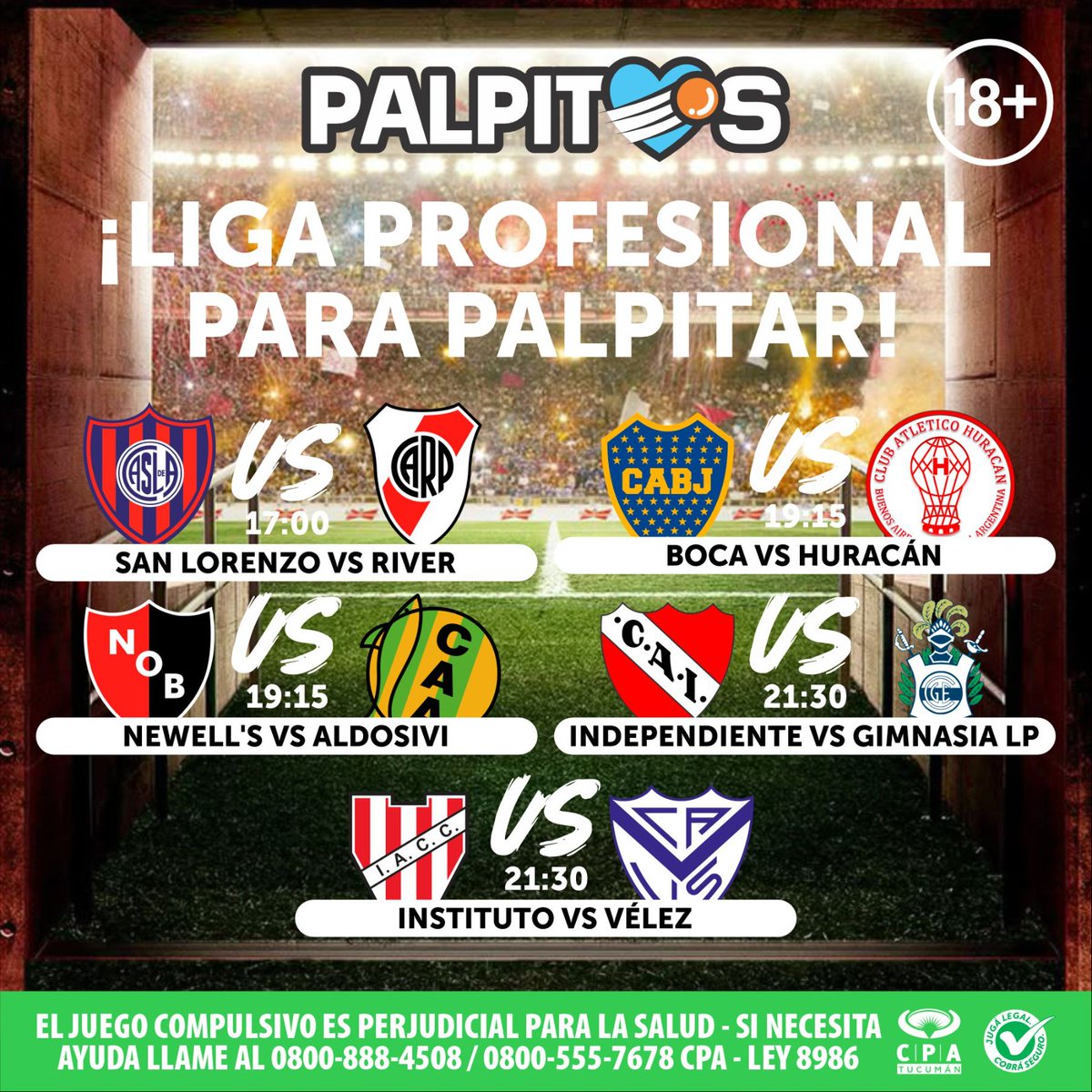 ⚽¡Palpitá la #LigaProfesional! ¿Cómo será tu jugada? Ingresa en <a href="/Palpitosok/">Pálpitos</a>! 💚➡️ n9.cl/y9xlfz