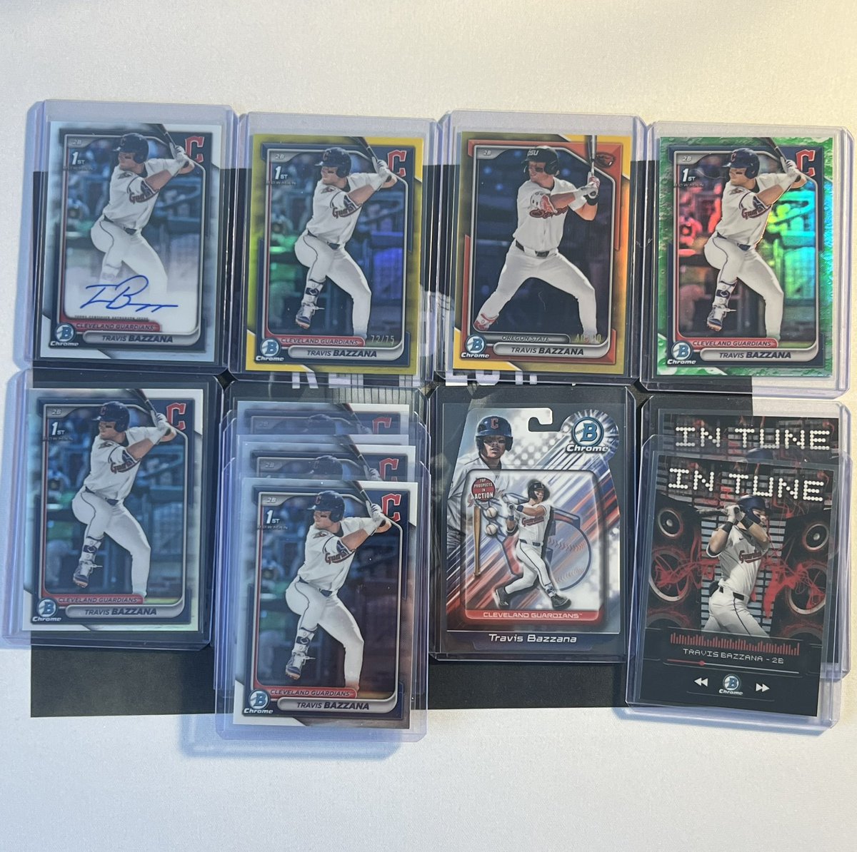 Jon S (@jonyc112) on Twitter photo 2024 Draft Bazzana chrome Lot 
$700 shipped
RTs appreciated 🙏🏻🙏🏻🫡🫡
Oregon St SSP gold /50
Auto
Yellow /75
Lunar Glow
Refractor 
Base shown
Inserts shown 2024 Draft Bazzana chrome Lot 
$700 shipped
RTs appreciated 🙏🏻🙏🏻🫡🫡
Oregon St SSP gold /50
Auto
Yellow /75
Lunar Glow
Refractor 
Base shown
Inserts shown