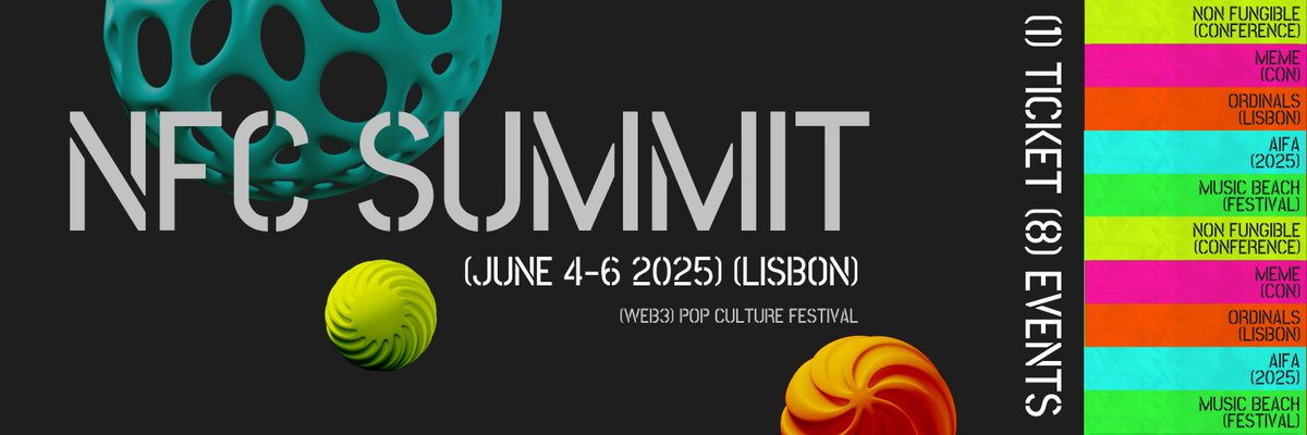 Jean-Michel Pailhon 🧢 (@jmpailhon) on Twitter photo GM
See you next week in 🇵🇹 Lisbon for <a href="/NFCsummit/">NFC SUMMIT - LISBON - JUNE 4-6 2025</a> to enjoy the (Web 3) Pop Culture Festival!
Art by <a href="/cyber_yuyu/">YUYU。昱</a> - starring <a href="/johnkarp/">John Karp - @NFCsummit mode until June 4/6</a> and <a href="/bygrida/">GRIDA</a> GM
See you next week in 🇵🇹 Lisbon for <a href="/NFCsummit/">NFC SUMMIT - LISBON - JUNE 4-6 2025</a> to enjoy the (Web 3) Pop Culture Festival!
Art by <a href="/cyber_yuyu/">YUYU。昱</a> - starring <a href="/johnkarp/">John Karp - @NFCsummit mode until June 4/6</a> and <a href="/bygrida/">GRIDA</a>