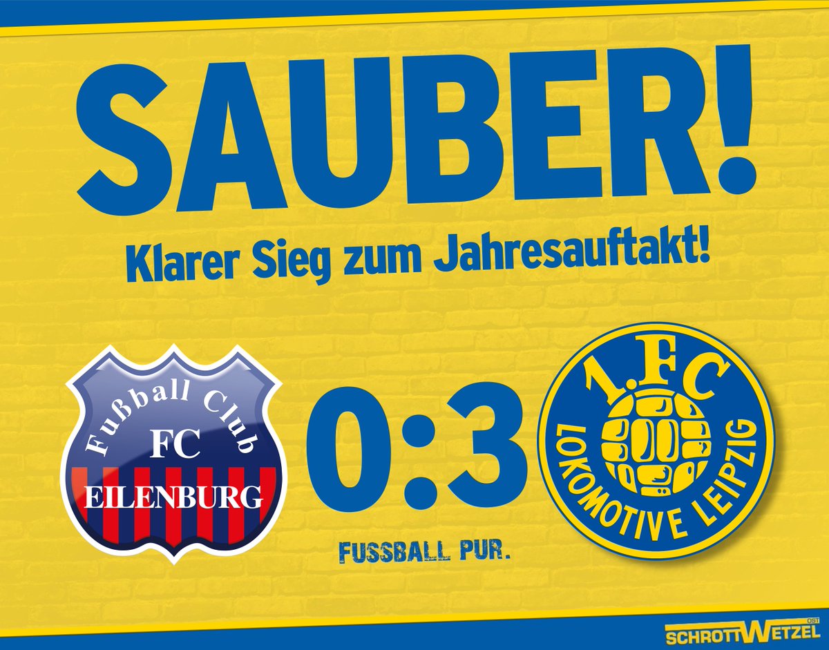 1fclokleipzig's tweet photo. KLARER ERFOLG FÜR DEN 1. FC LOK!

Zum Auftakt des Jahres gewinnt die "Loksche" vor 2277 Zuschauern mit 3:0 und festigt damit seine Spitzenposition in der Tabelle.

Am nächsten Sonnabend kommt Viktoria Berlin ins "Bruno". Anstoß ist 13 Uhr.

90’ ⏱ | 0:3
#FCELOK #fußballpur https://t.co/r4rheMPZm0
